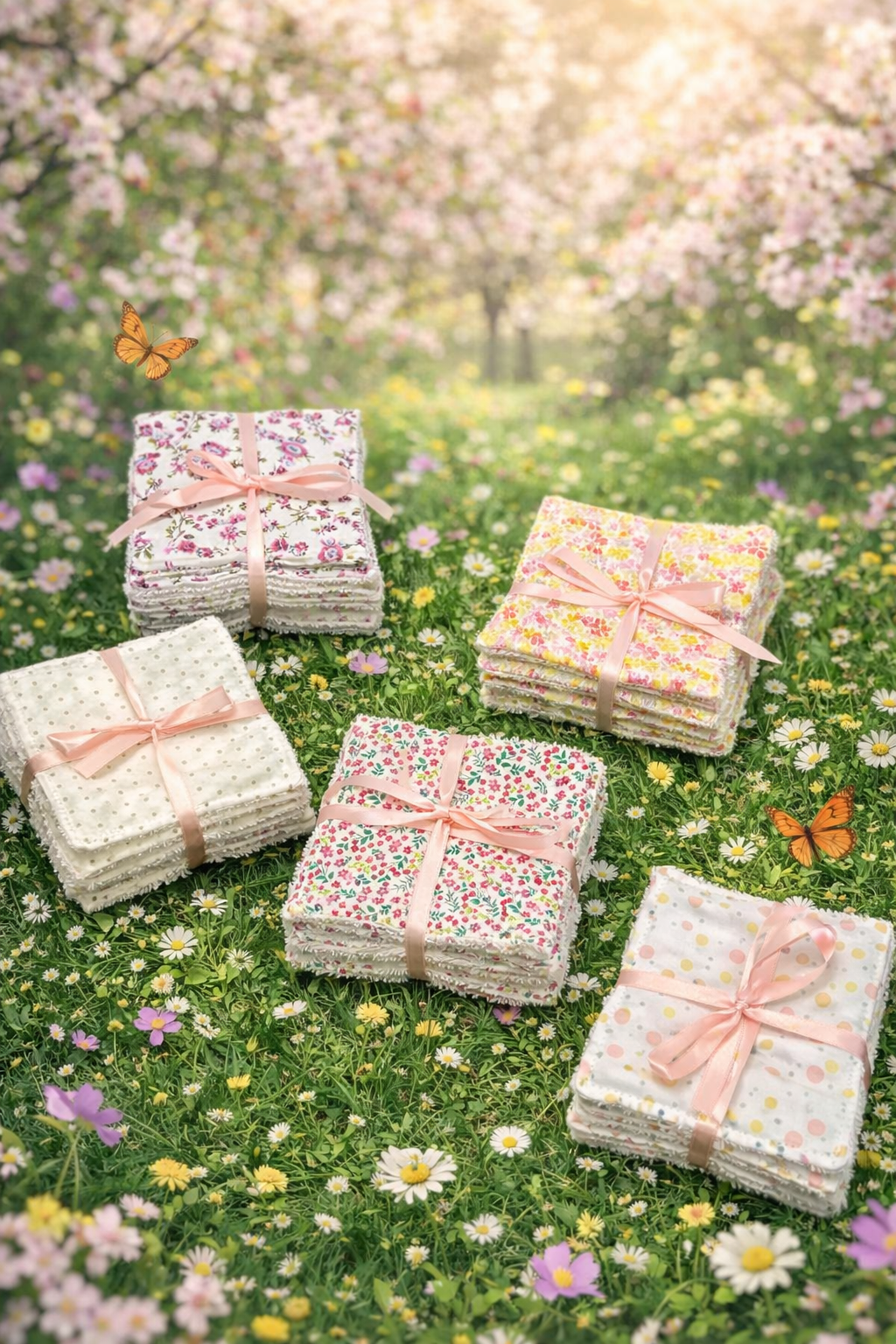 Carré démaquillant en fibre de bambou lots de 7