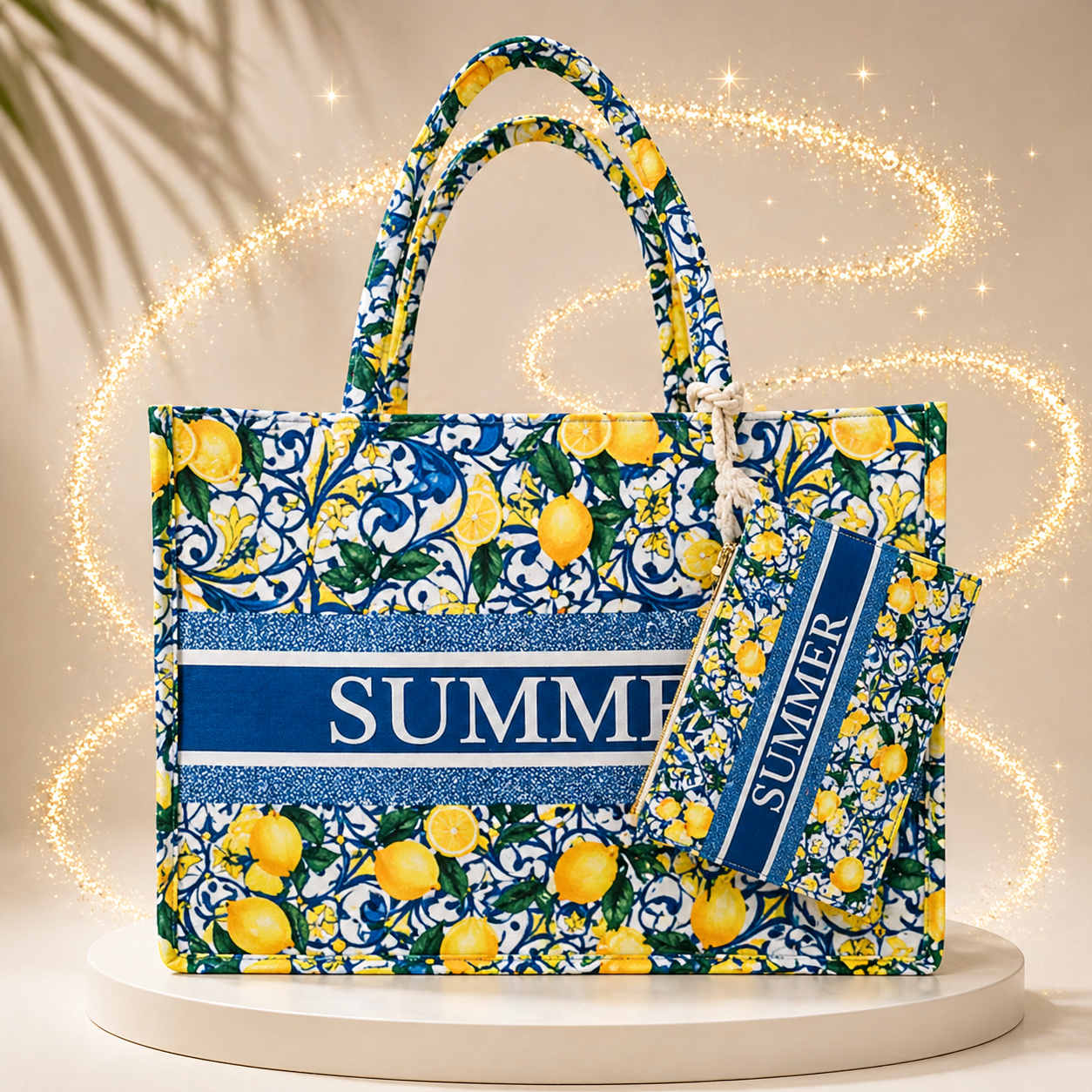 Sac Summer Blanc bleu citron