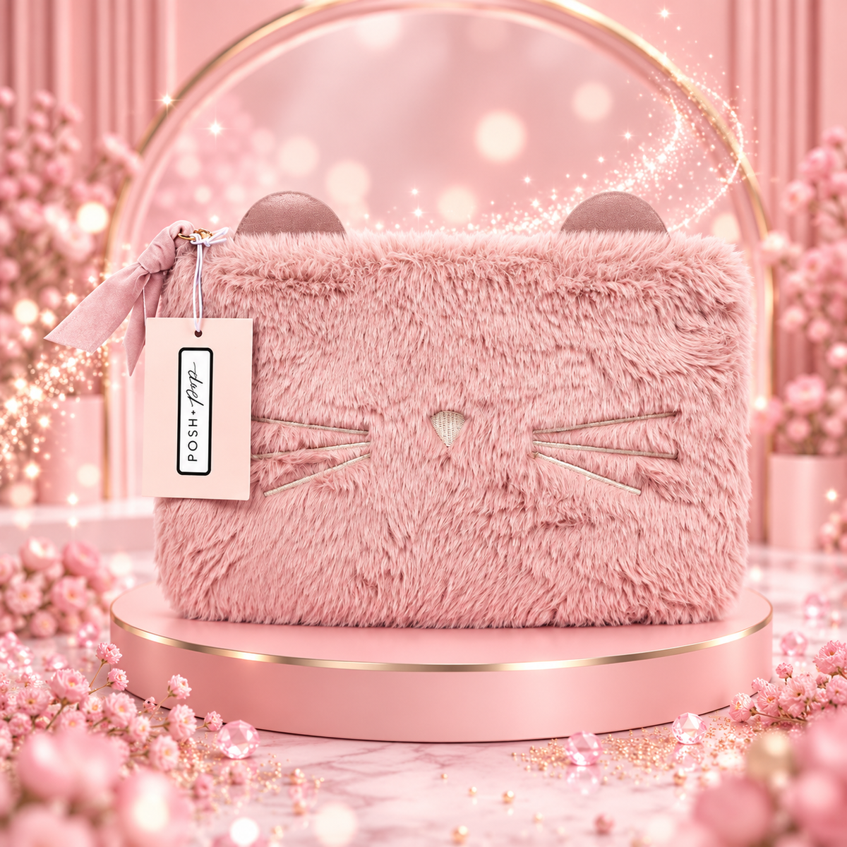 🩷🎀 Pochette de Toilette Rose Poudré – Toucher Tout Doux 🎀🩷