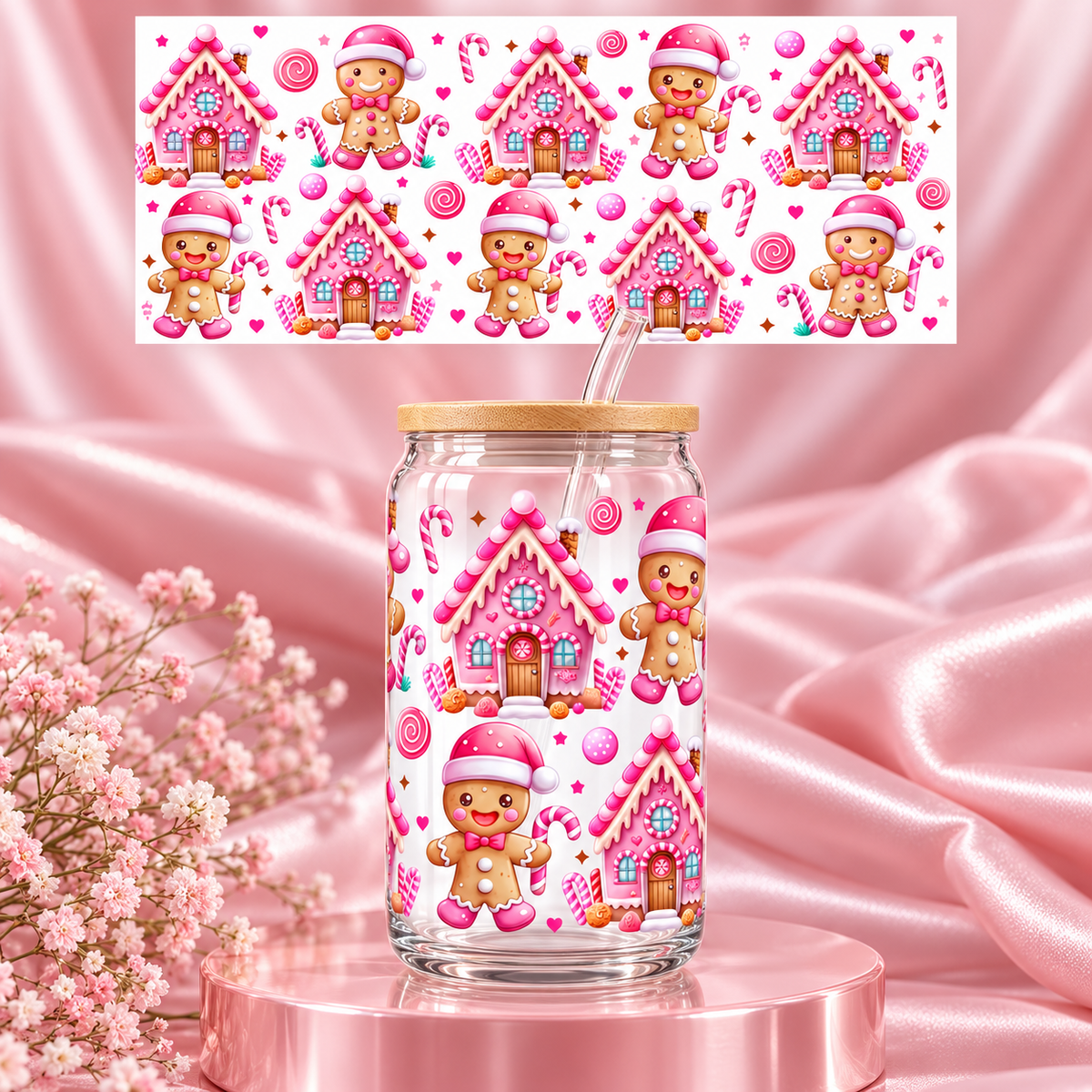 Verre house of Christmas pink