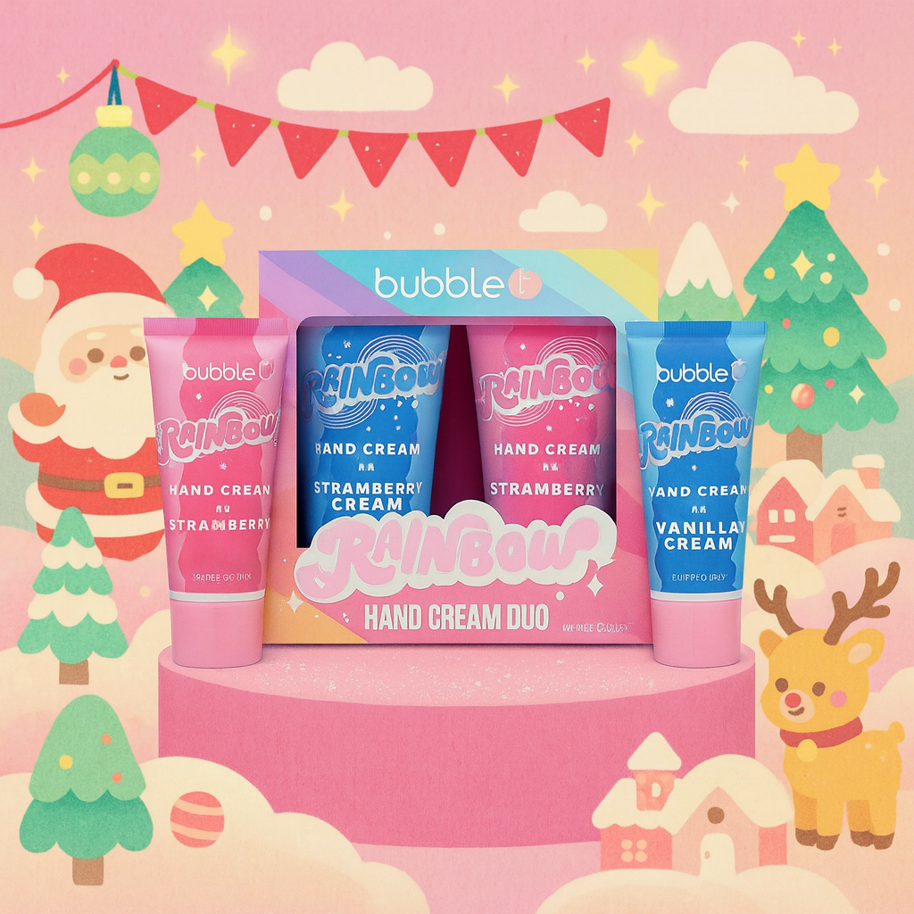 Duo de Crèmes pour les Mains Arc-en-ciel – Fraise & Crème Vanille (2 x 30 ml)