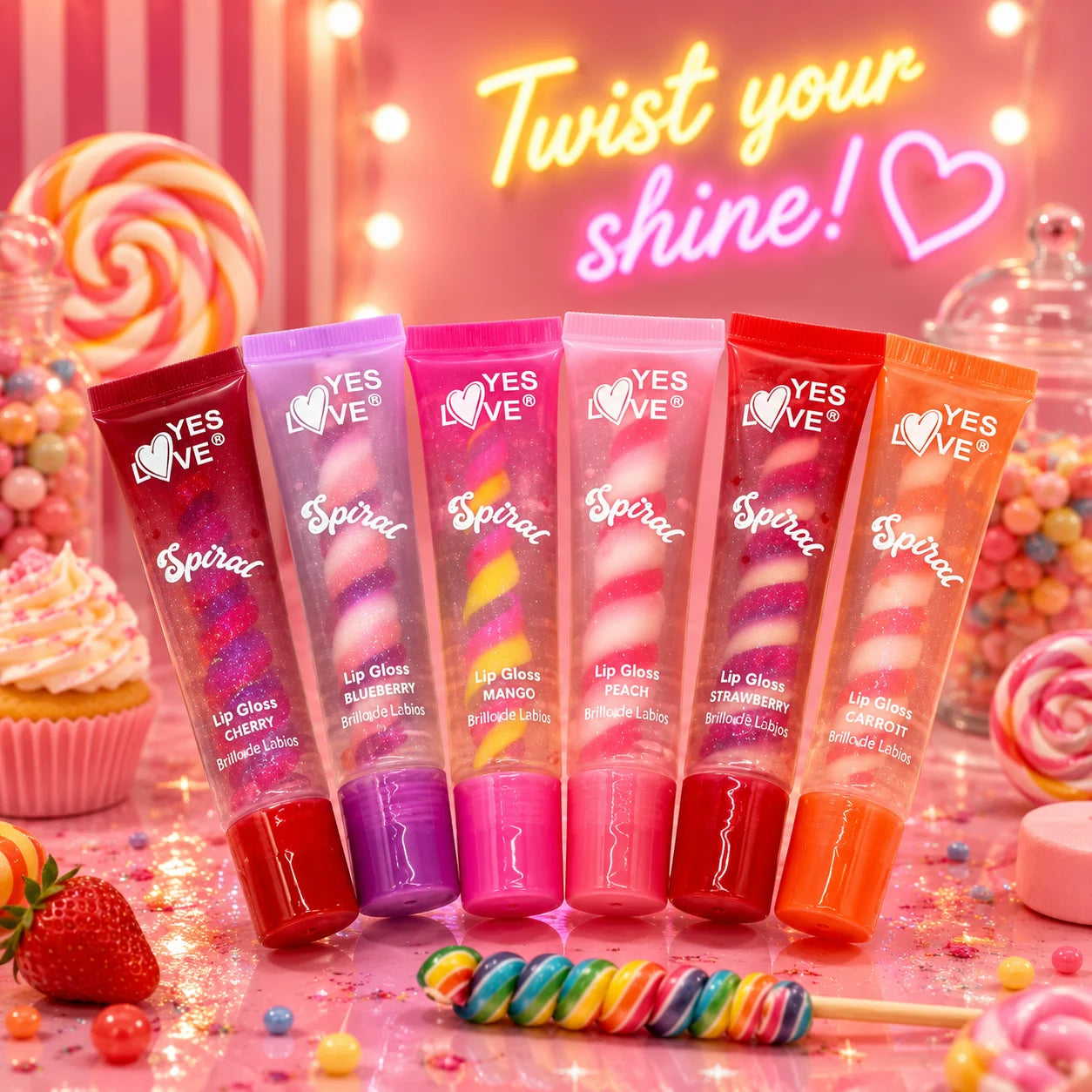 LipGloss Spiral 6 couleurs pailletées