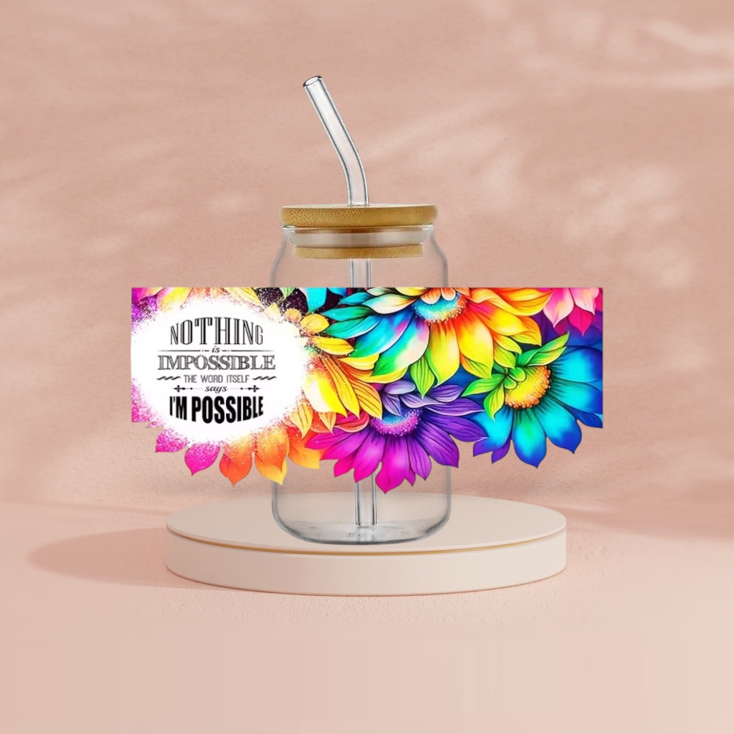 Verre Fleurs multicolors