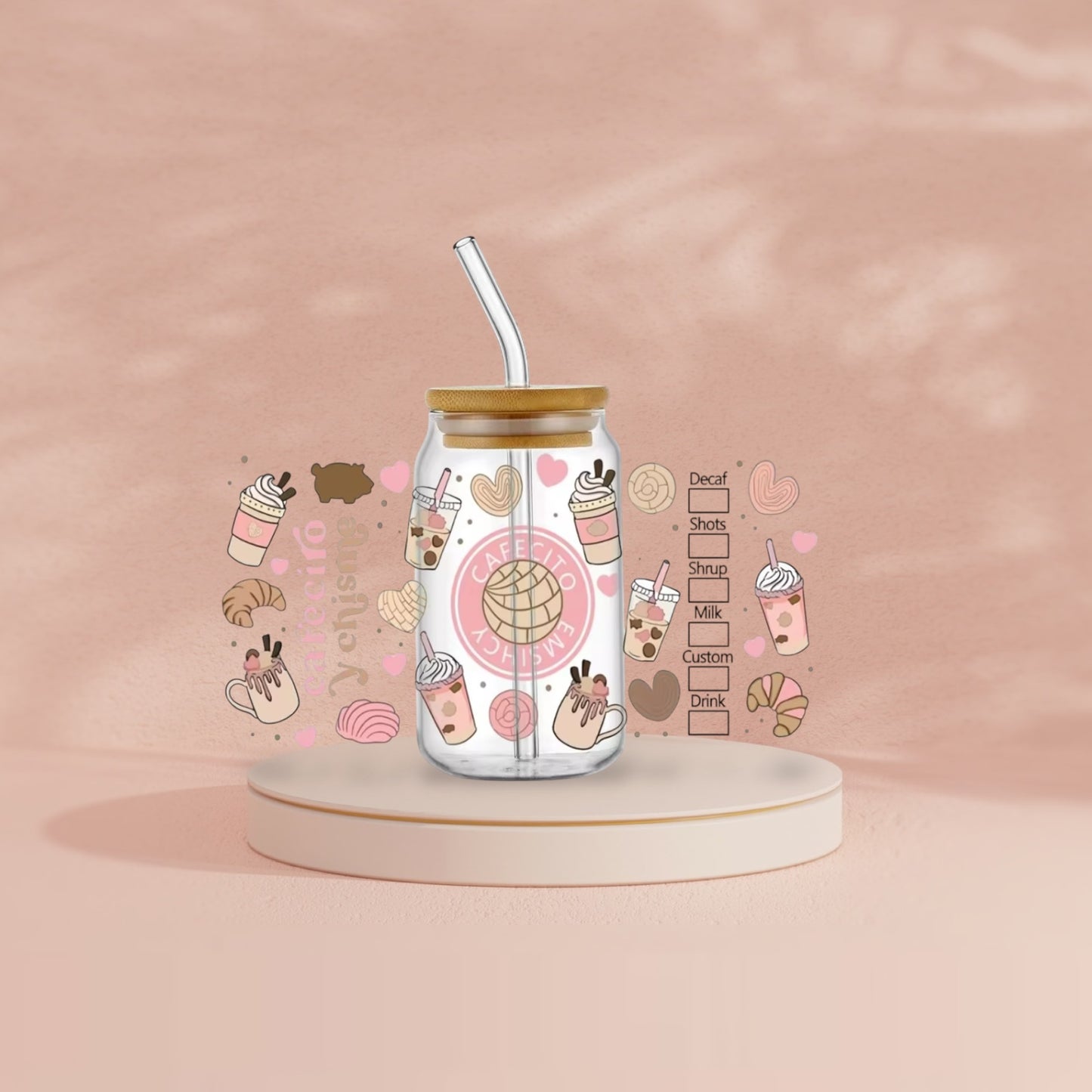 Verre Cafecito Rose claire
