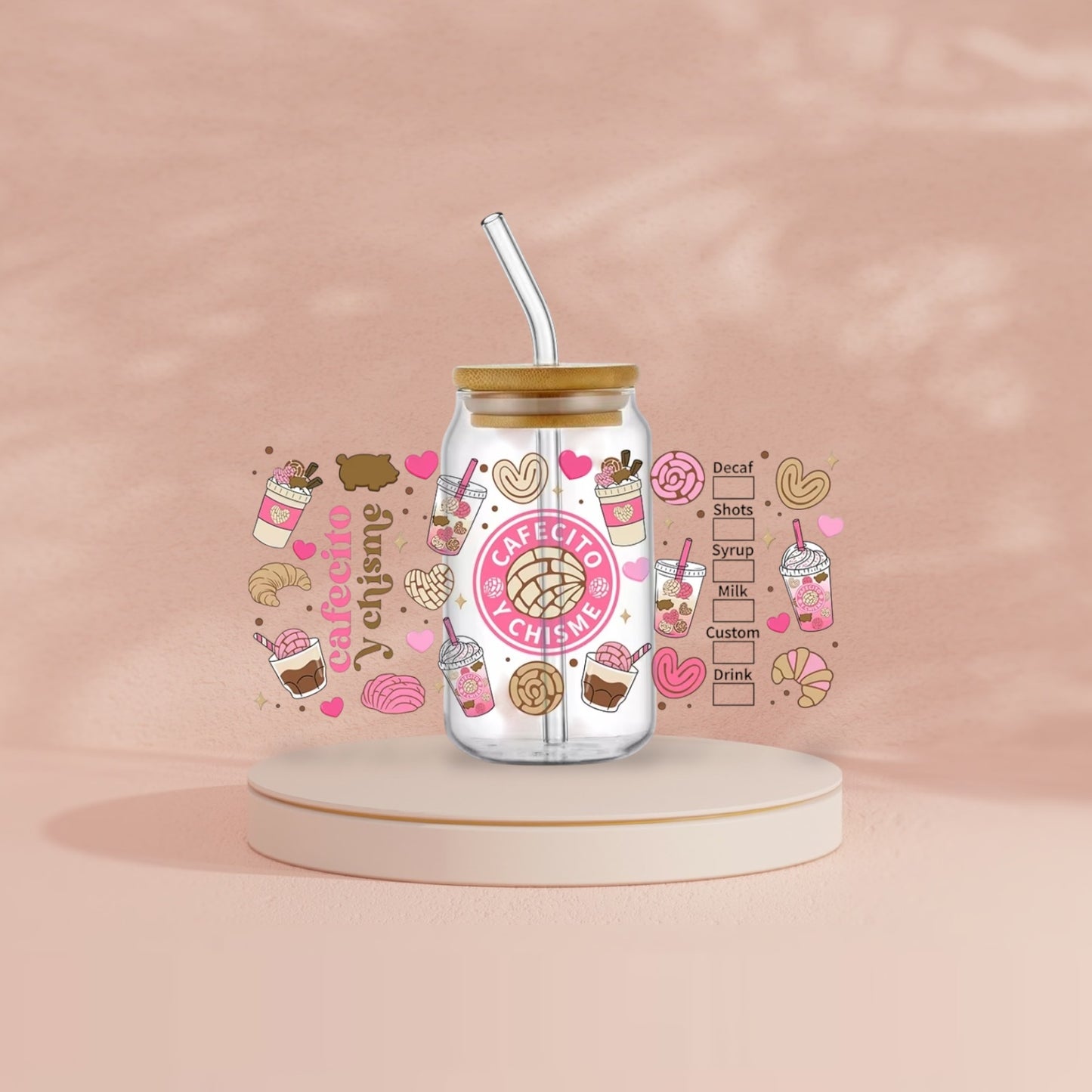 Verre Cafecito Rose Foncé