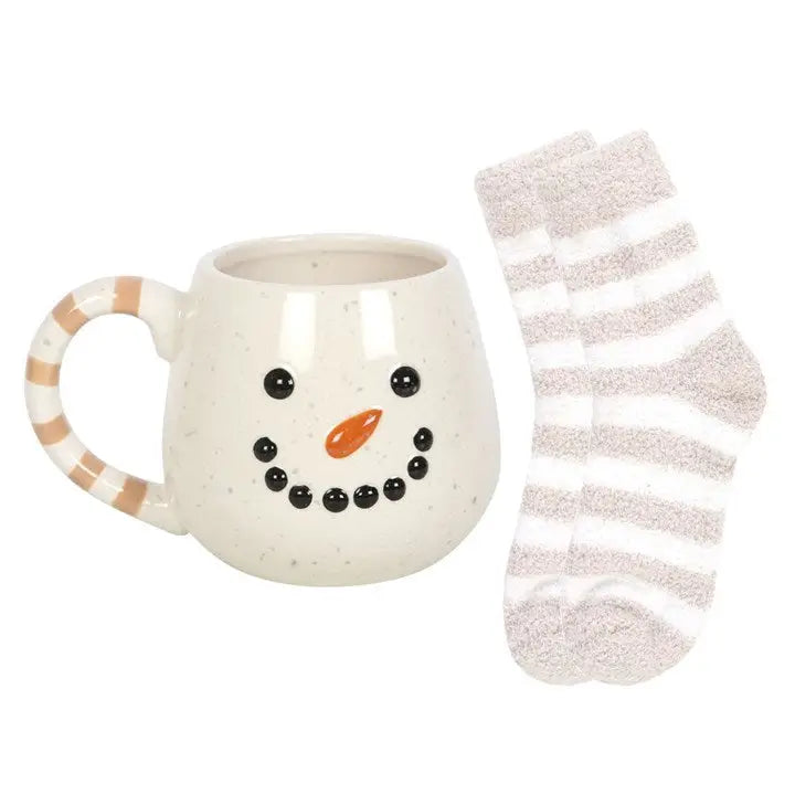 Ensemble de mugs et chaussettes de Noël Snowman