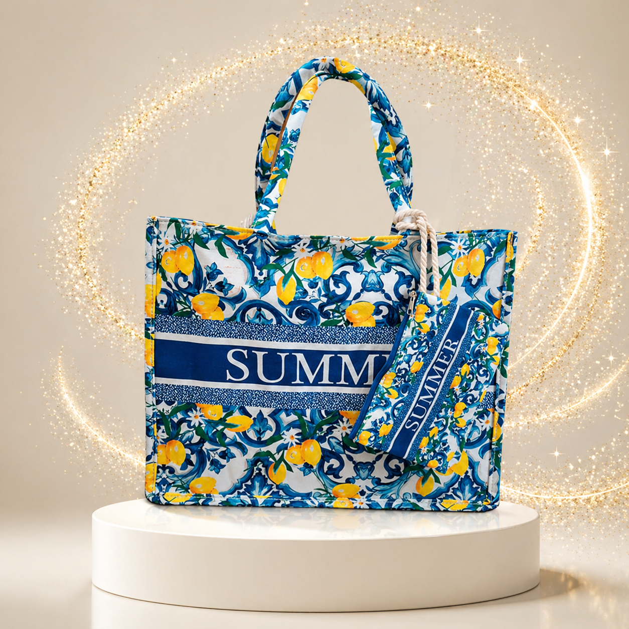 Sac Summer Bleu foncé Citron