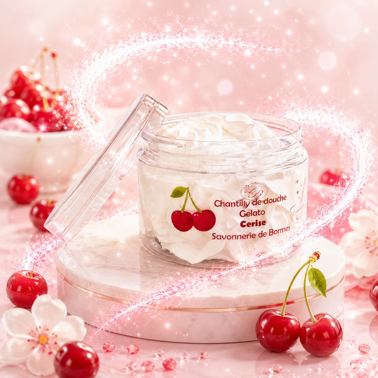 Chantilly de douche Cerise blanche