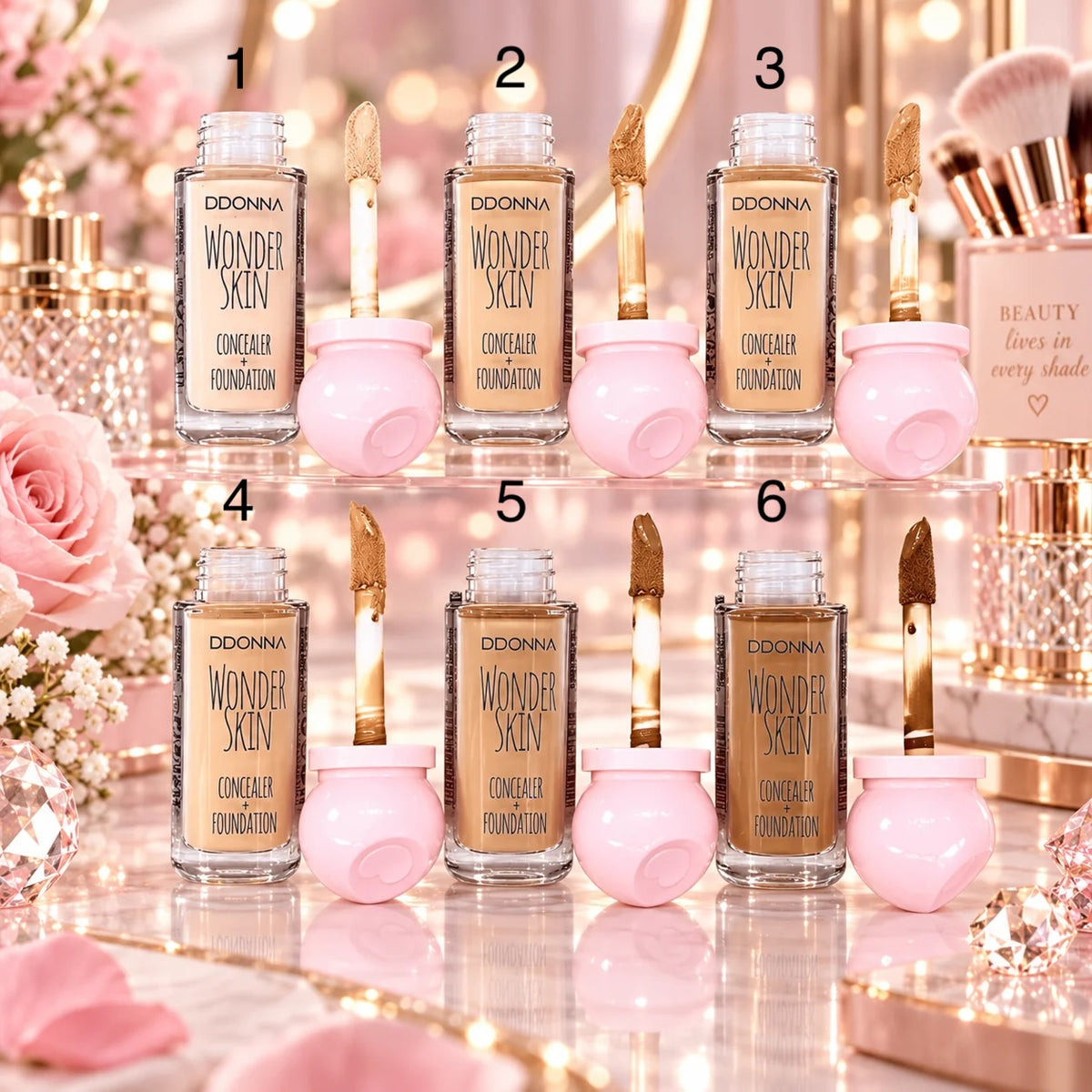 Wonder Skin 2-en-1 – Fond de Teint & Anti-Cernes Haute Couvrance 24H
