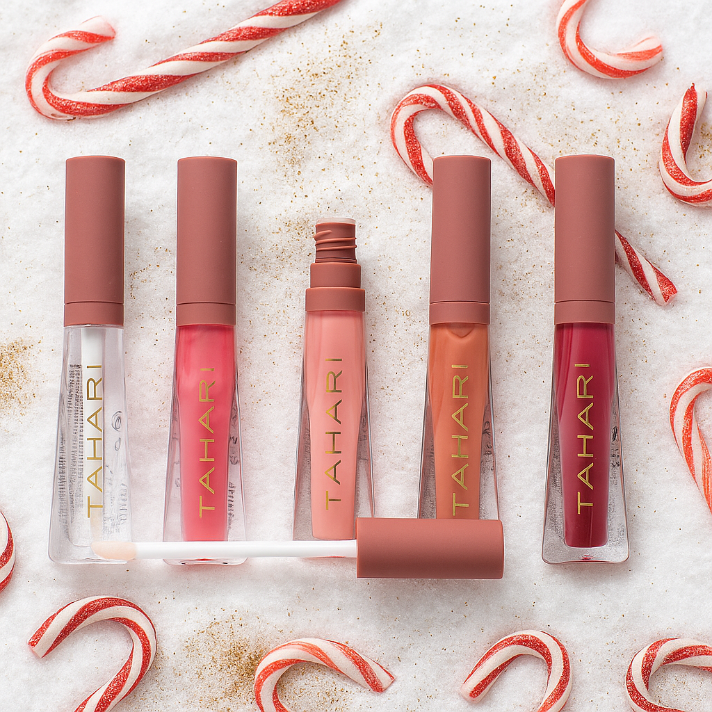 Coffret de Noël – Set de 5 Lip Gloss Nudes & Rosés