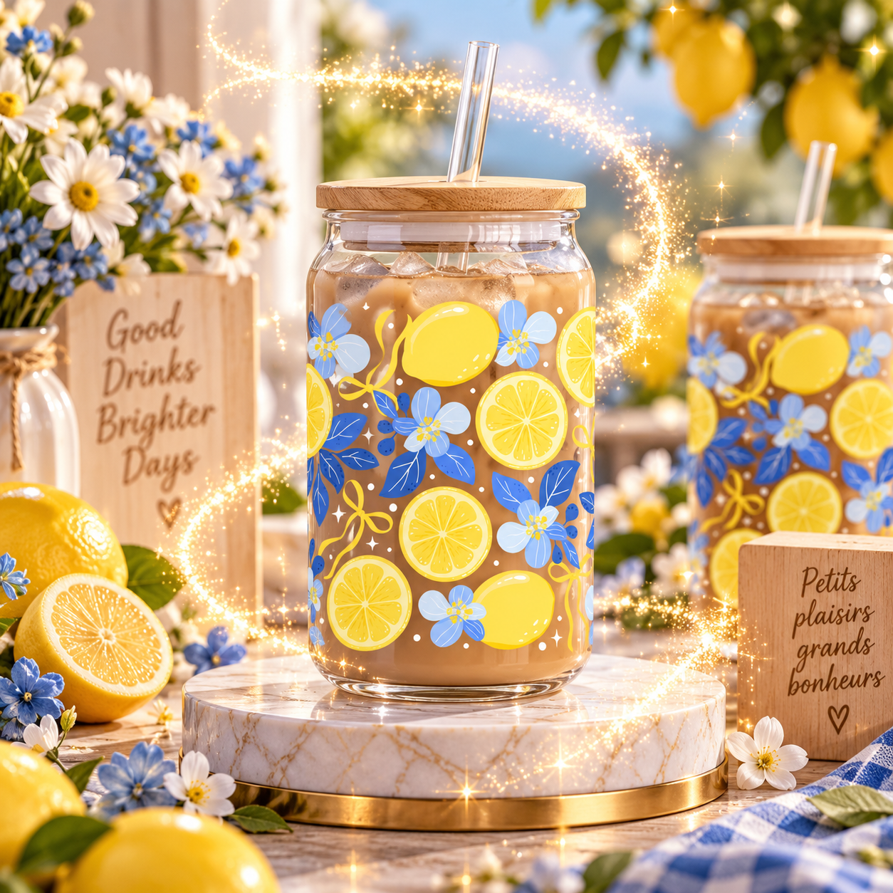 Verre Floral lemon