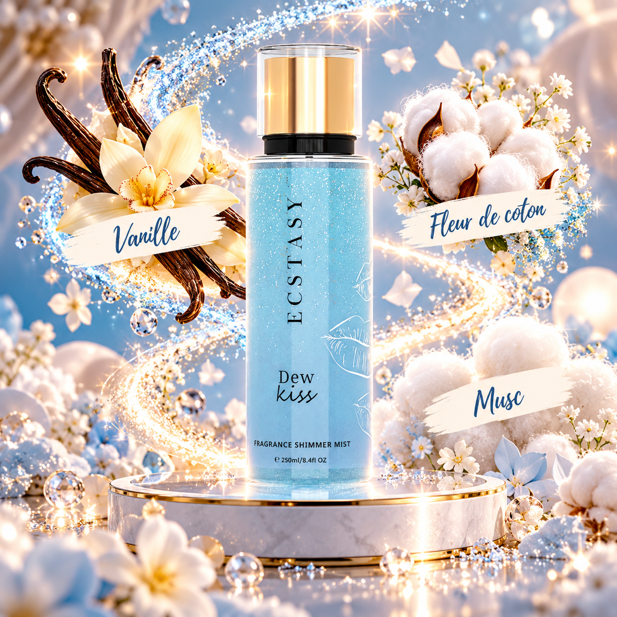 💙✨ Brume Parfumée Pailletée  – Dew Kiss ✨💙