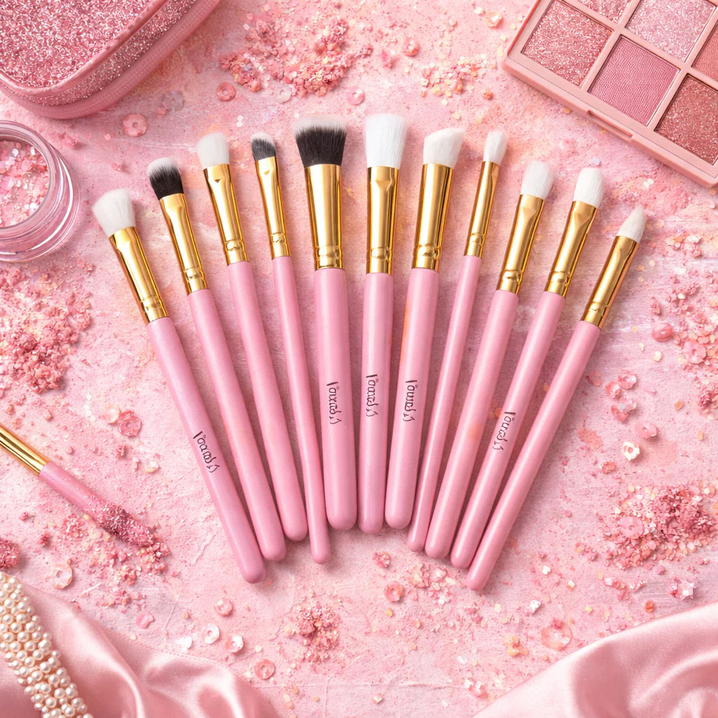 Lots de 10 Pinceaux Spécial Make Up des Yeux Rose