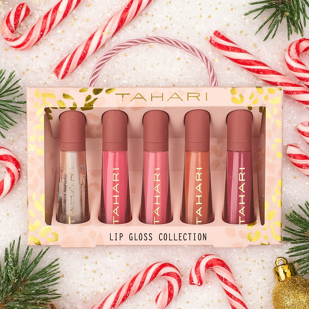 Coffret de Noël – Set de 5 Lip Gloss Nudes & Rosés