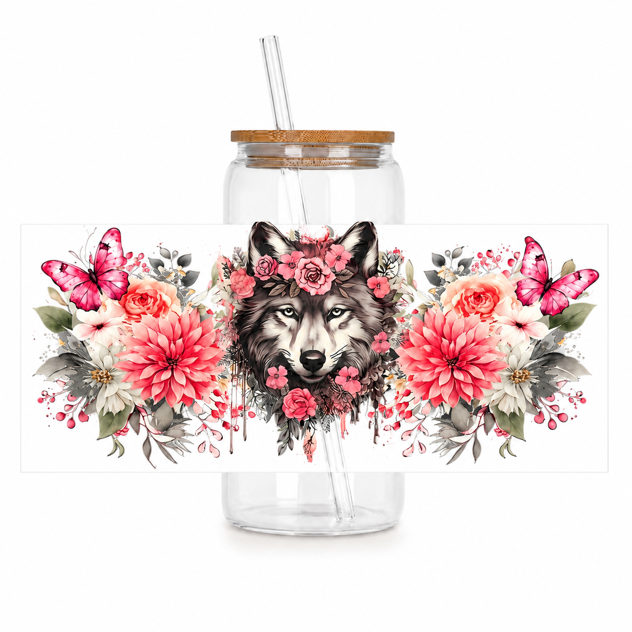 Verre Loup papillons