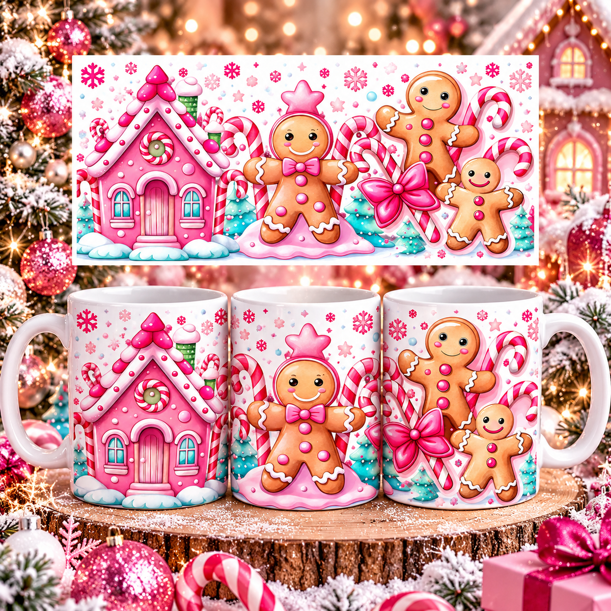 Mug Maison pain d’épices rose