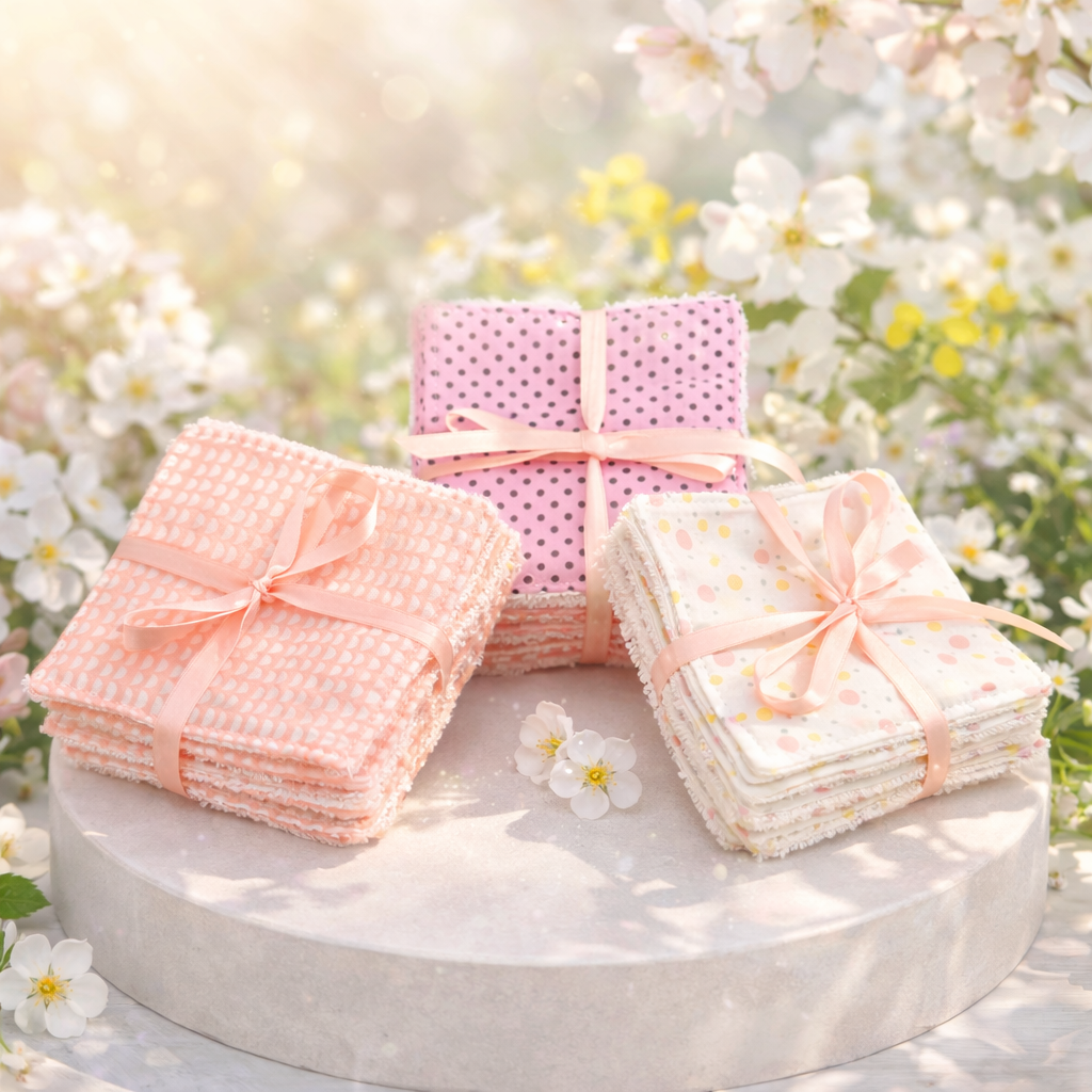 Carré démaquillant en fibre de bambou lots de 7