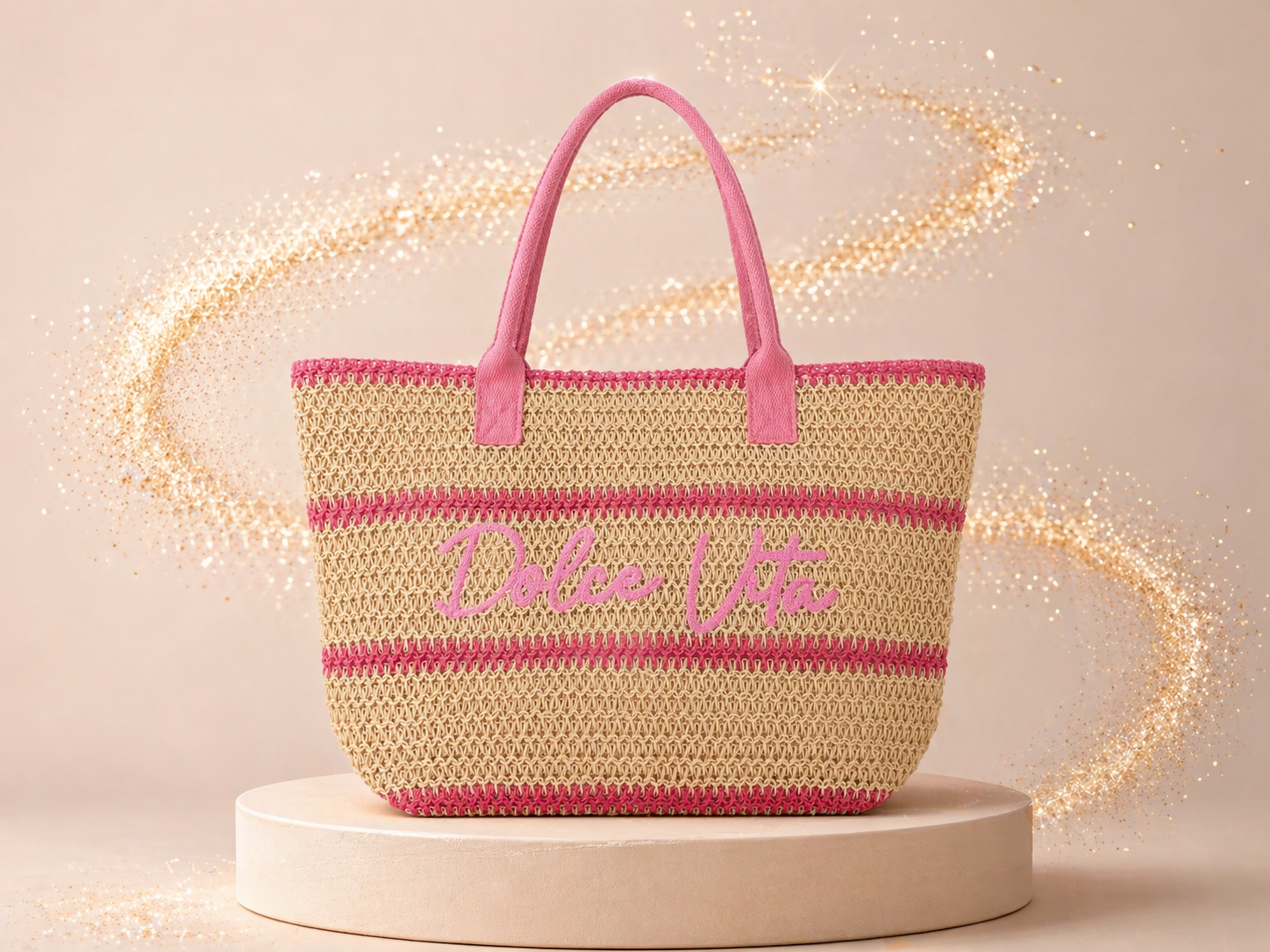 Sac Dolce Vita Rose paille