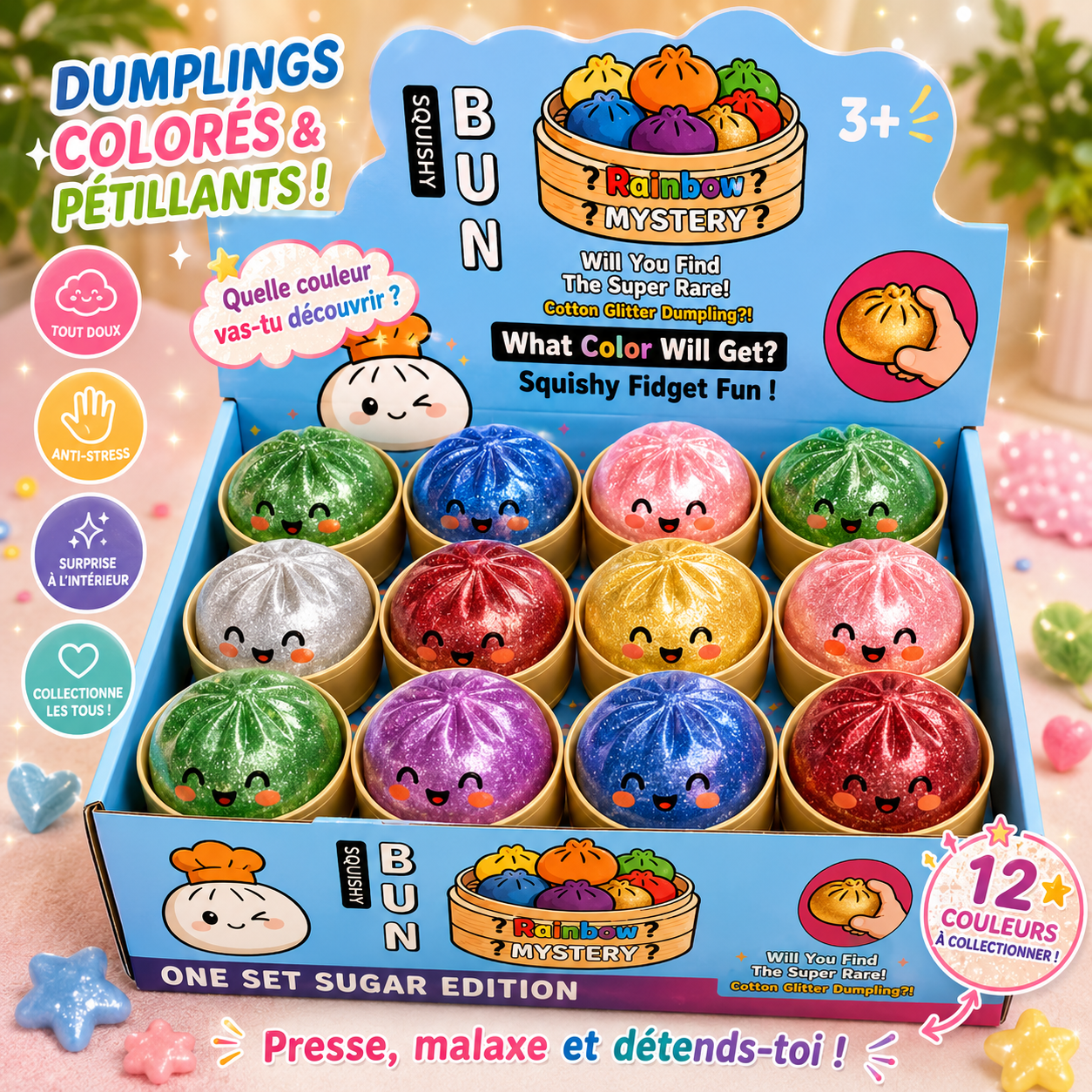 Squishy Dumpling 5.5cm Glitter