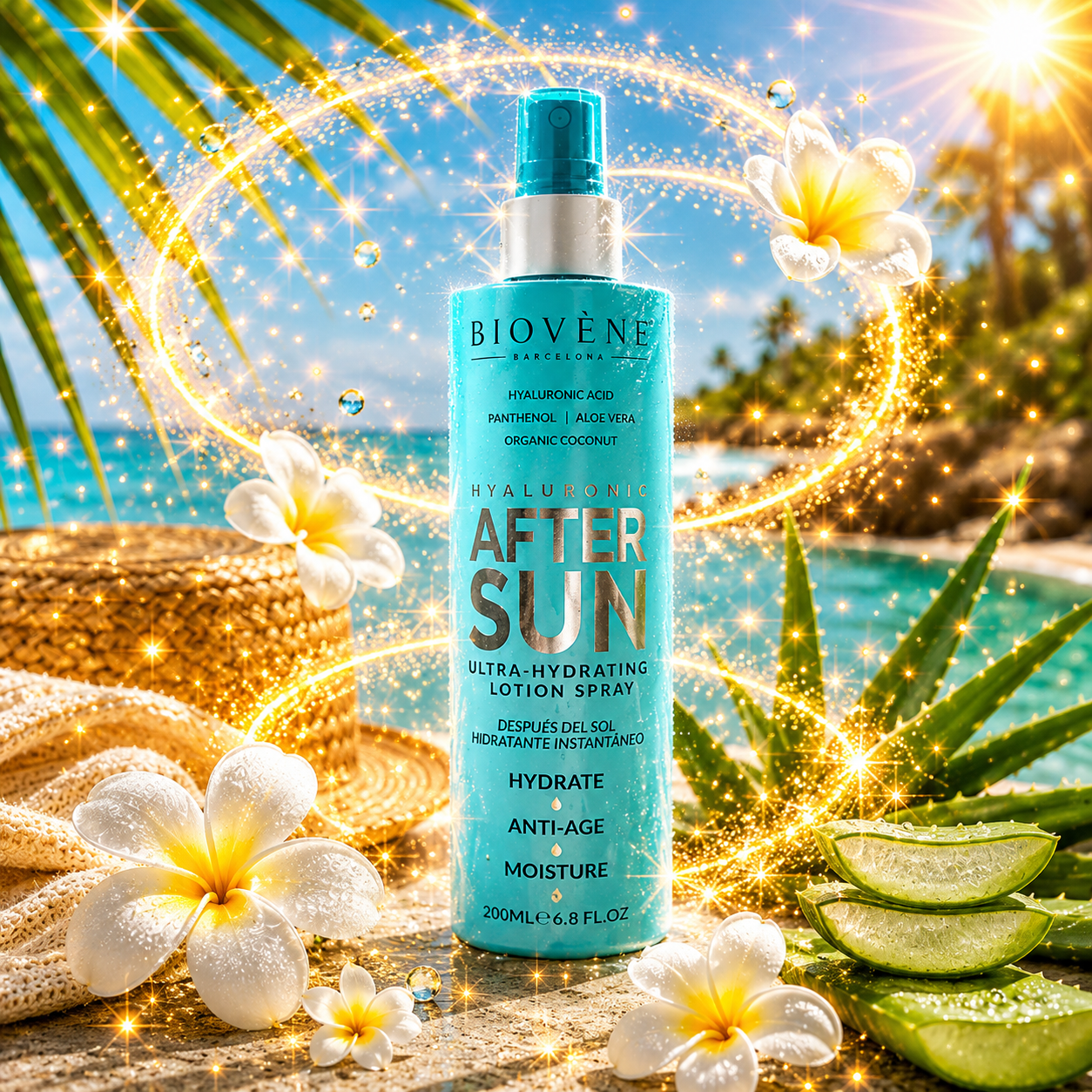 Spray Après-Soleil Ultra-Hydratant À L'Acide Hyaluronique Aloe Vera & Panthénol 200 ml