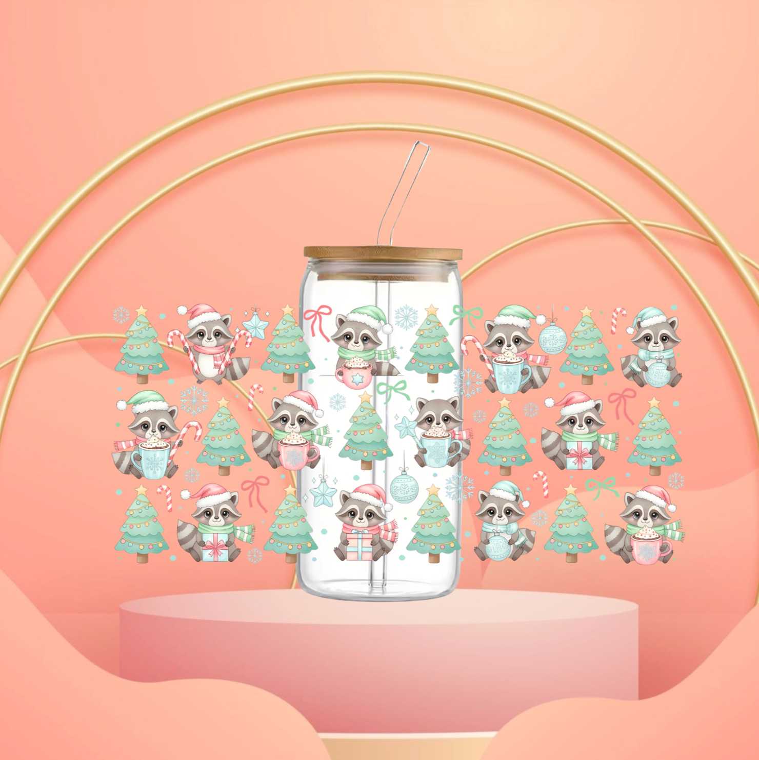 Verre Raccon Christmas