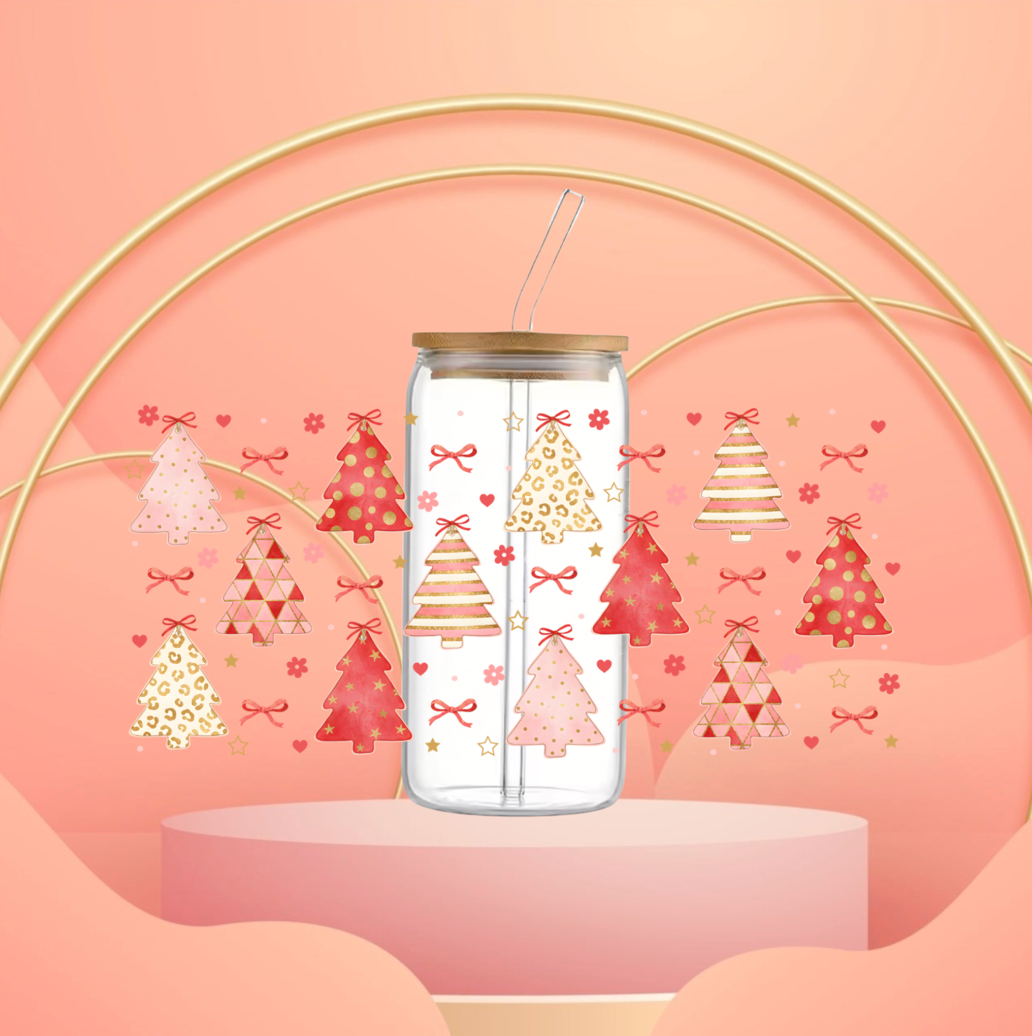 Verre Pink and red Tree