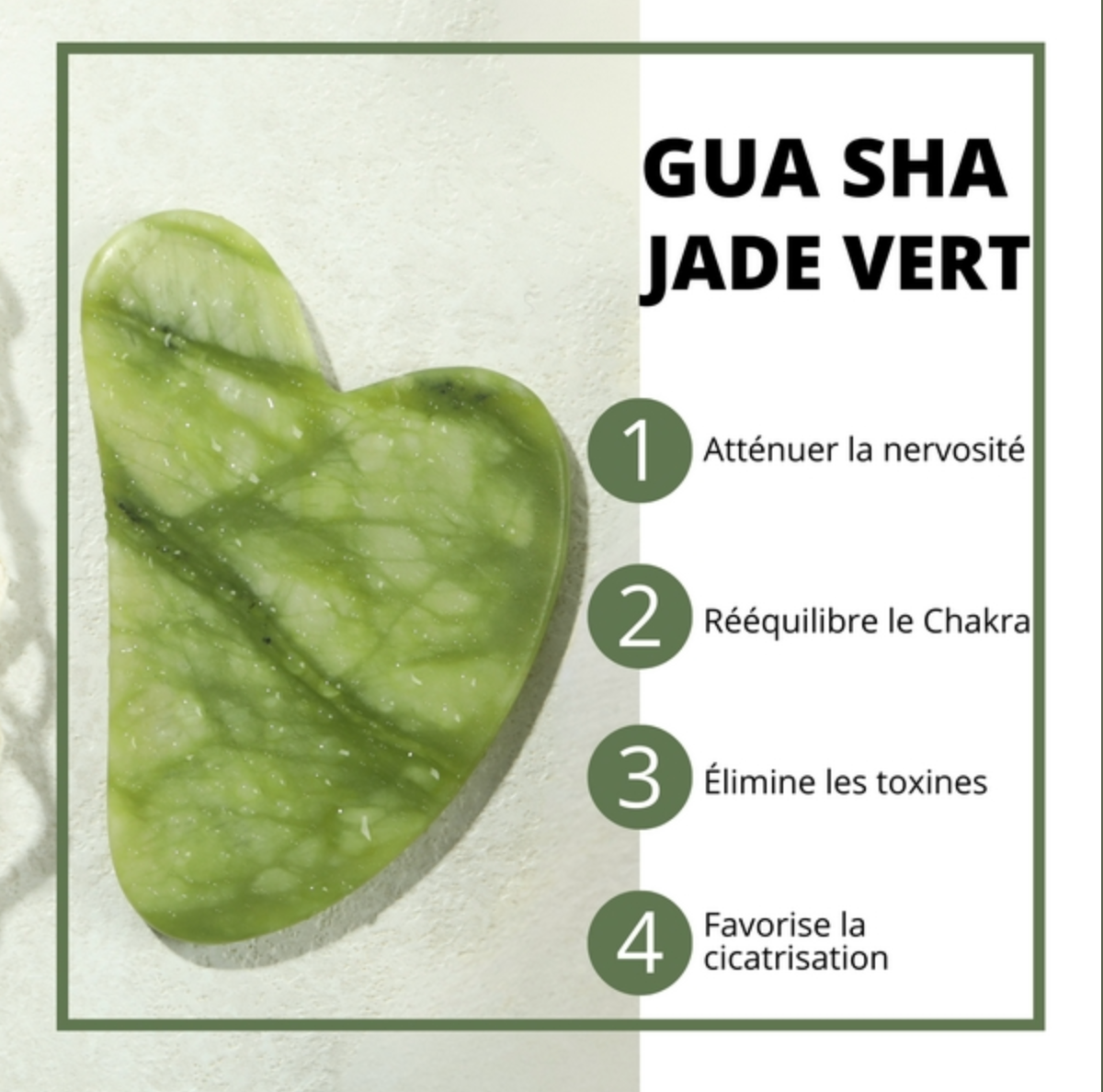 Gua Sha Jade vert