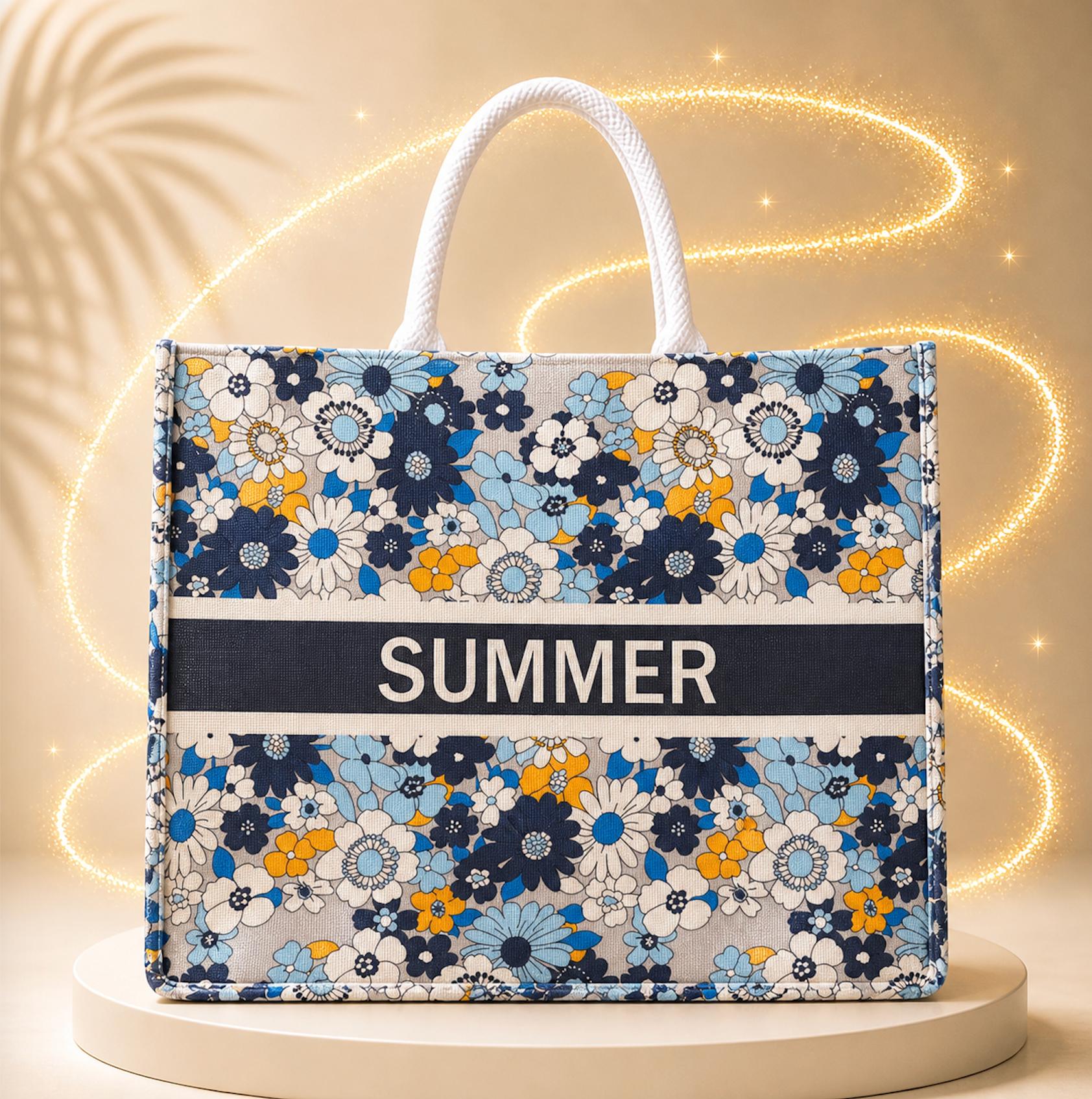 Sac de plage Summer Bleu floral