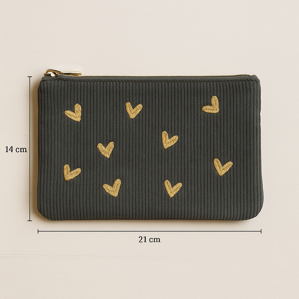 Trousse Coeur kaki