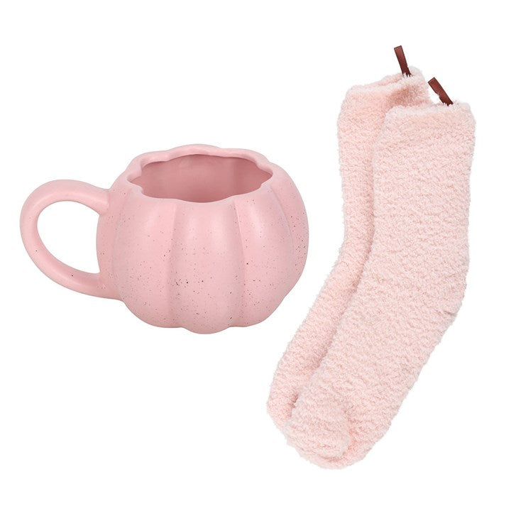 Ensemble tasse et chaussettes « Pink Pumpkin »
