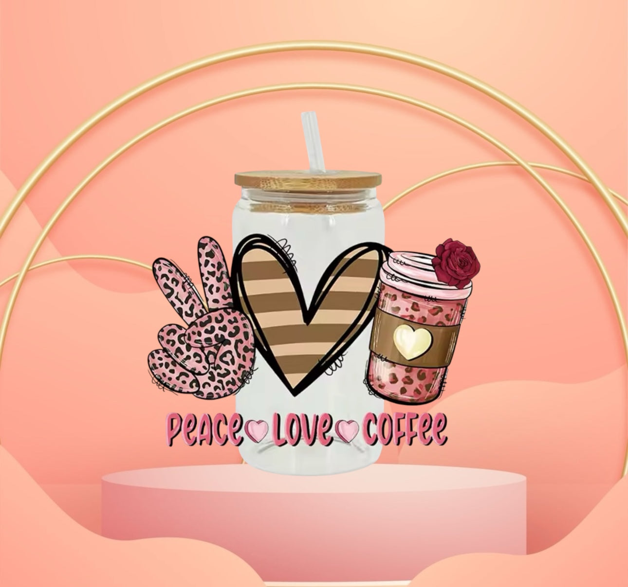 Verre Peace love coffee