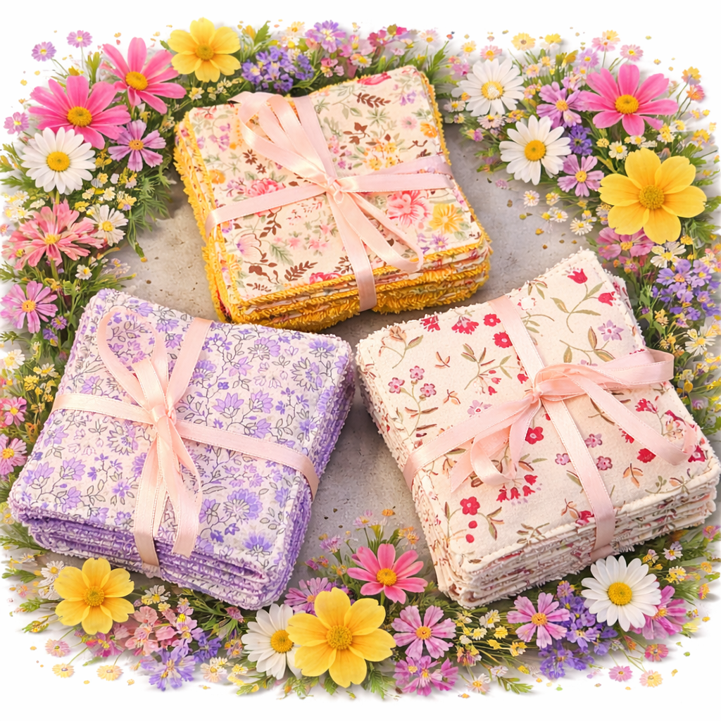 Carré démaquillant en fibre de bambou lots de 7