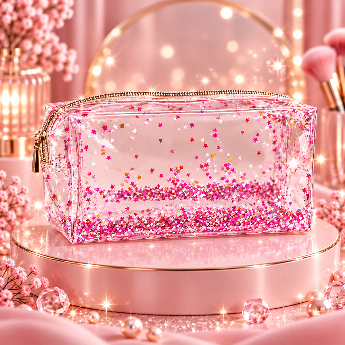 Trousse de toilette avec paillettes