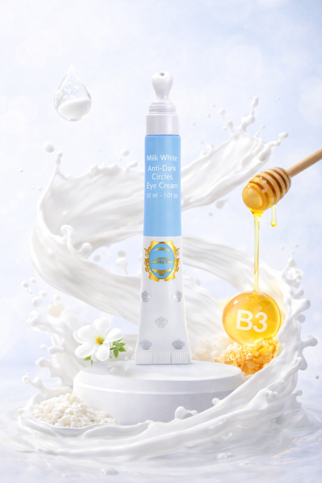 Crème contour des yeux hydratante au lait et miel