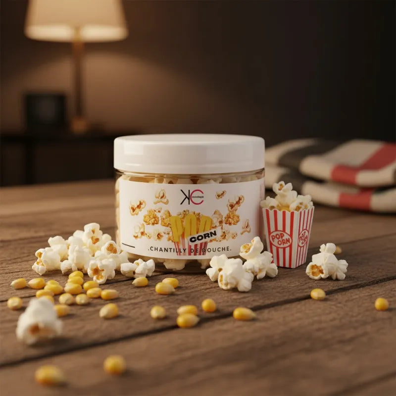 ❄️🍿 Chantilly de Douche – Popcorn Caramélisé