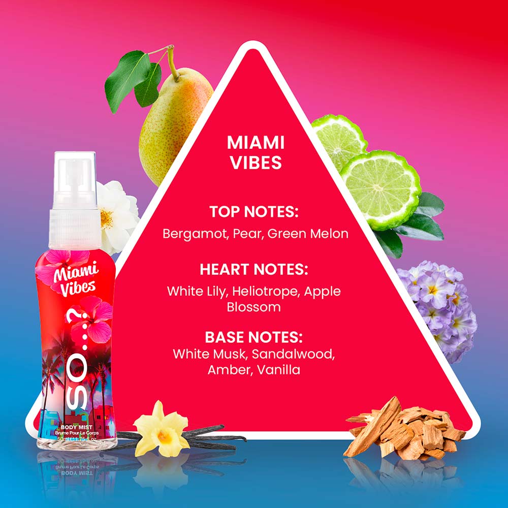 Mini Brume Miami Vibes - Poire, Vanille, Ambre - 50ml